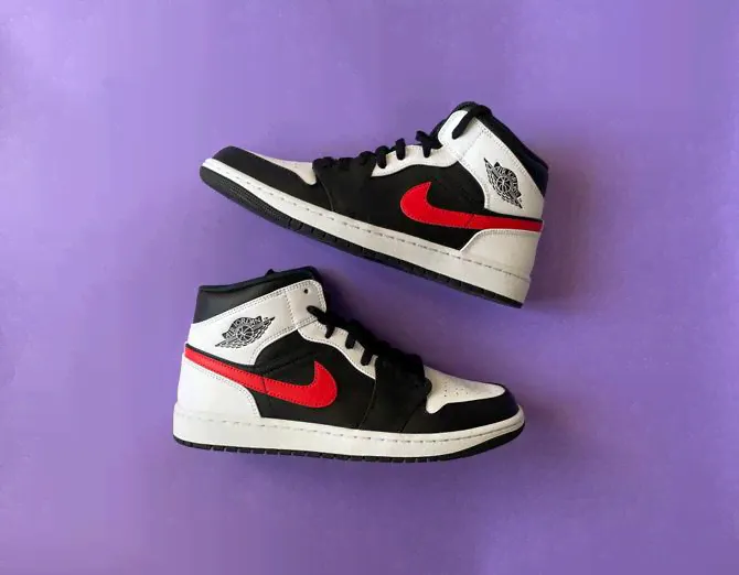 Nike x Jordan Brand Air Jordan 1 Mid Black Chile Red White