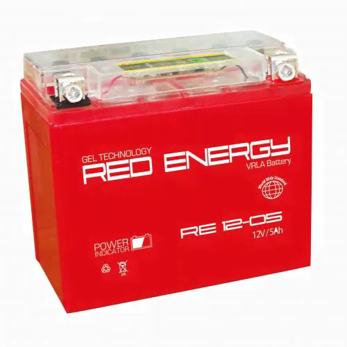 Мотоаккумулятор Red Energy 12 В 5 А/ч nano gel. о.п. ток 85 114 х 70 х 106
